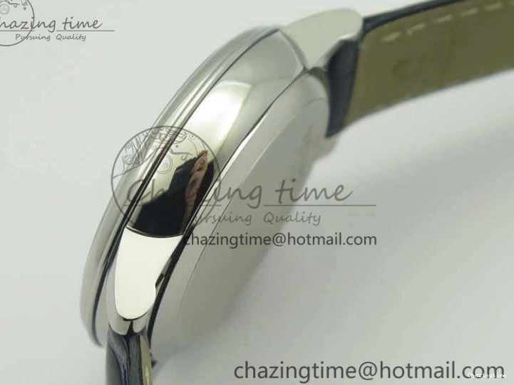 0218 Fashionable De Ville Prestige Real Power Reserve SS TW 1:1 Best Edition White Dial Blue Markers On Leather Strap A 8094